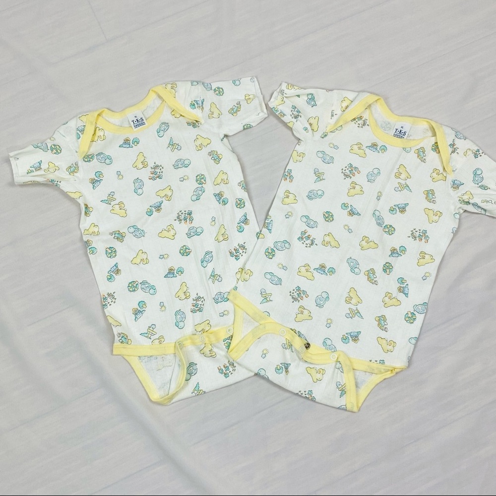 Baby Infant Unisex One Piece Body Suit size X-Large Bunnies Turtles Set of 2